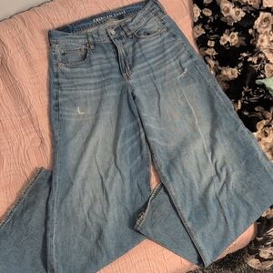 American Eagle Super High Rise Ultra Wide Leg Jeans, Sz 6 Long / 6L